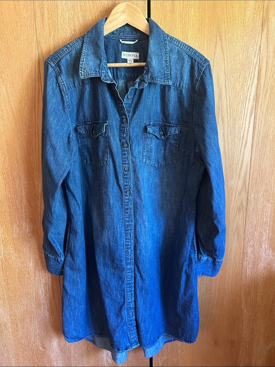 Merona Dresses & Skirts - Merona Women's Denim Button-Up Shirt Dress in Blue